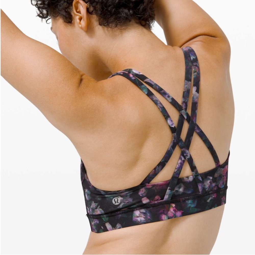 Lululemon Energy Bra *Medium Support Floral Print Strappy‎ Sports Bra